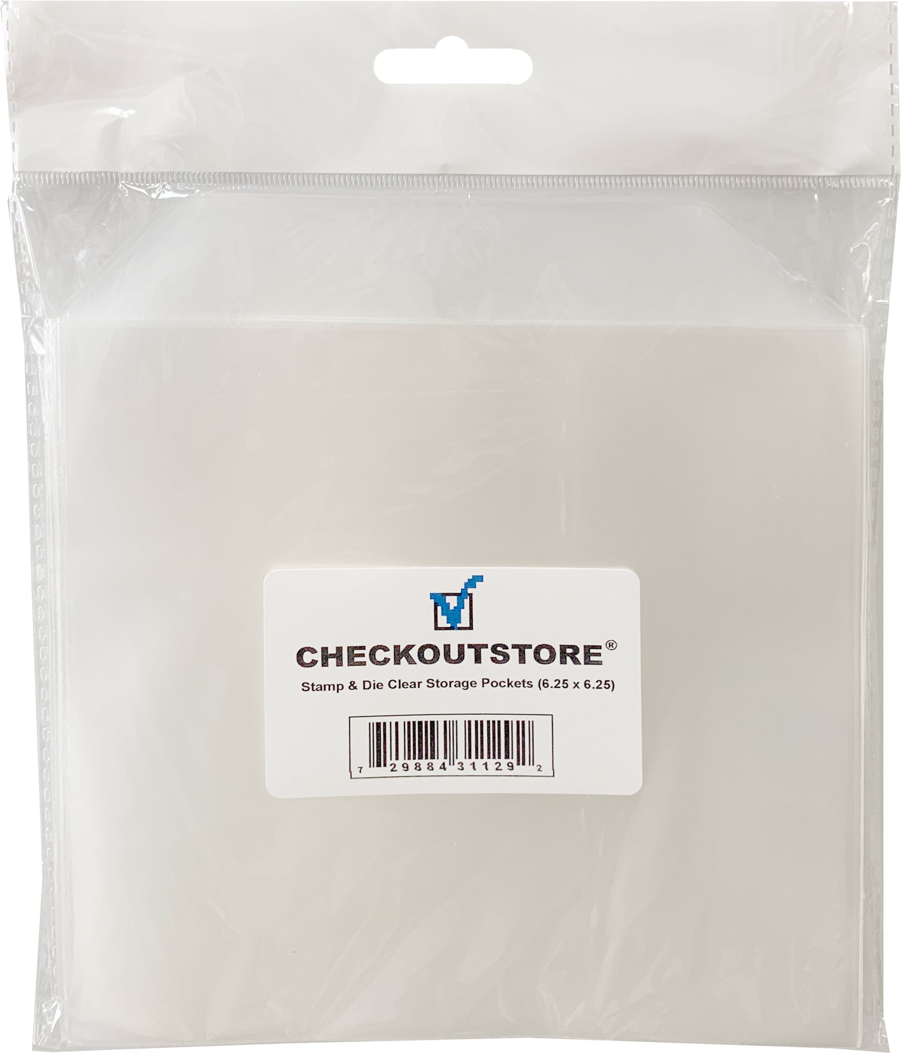 50 CheckOutStore® Clear Storage Pockets (6.25 x 6.25)