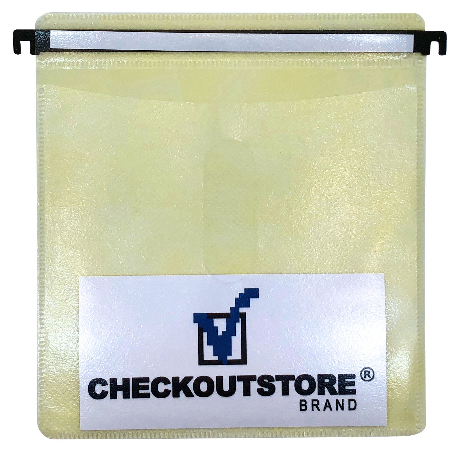 100 CheckOutStore® CD Double-sided Refill Plastic Hanging Sleeve - Yellow