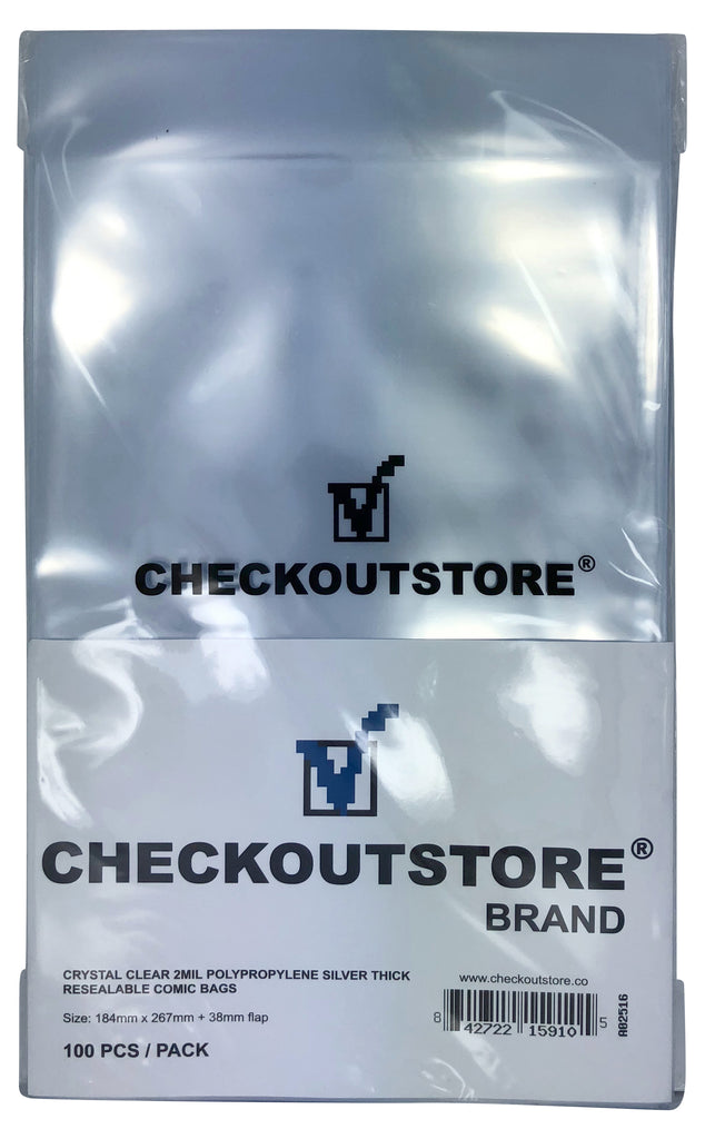 CheckOutStore Crystal Clear Silver Age Thick Comic Book Bags –