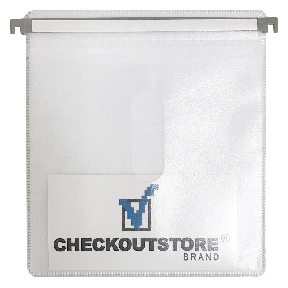 300 CheckOutStore® CD Double-sided Refill Plastic Hanging Sleeve - White