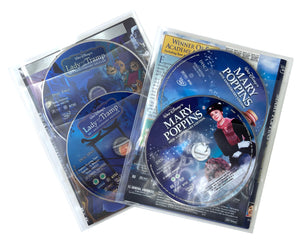 CheckOutStore Clear 2 Disc CPP Sleeves & DVD Booklet - 100 Sleeves