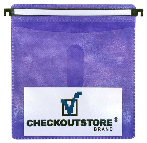 100 CheckOutStore® CD Double-sided Refill Plastic Hanging Sleeve - Purple