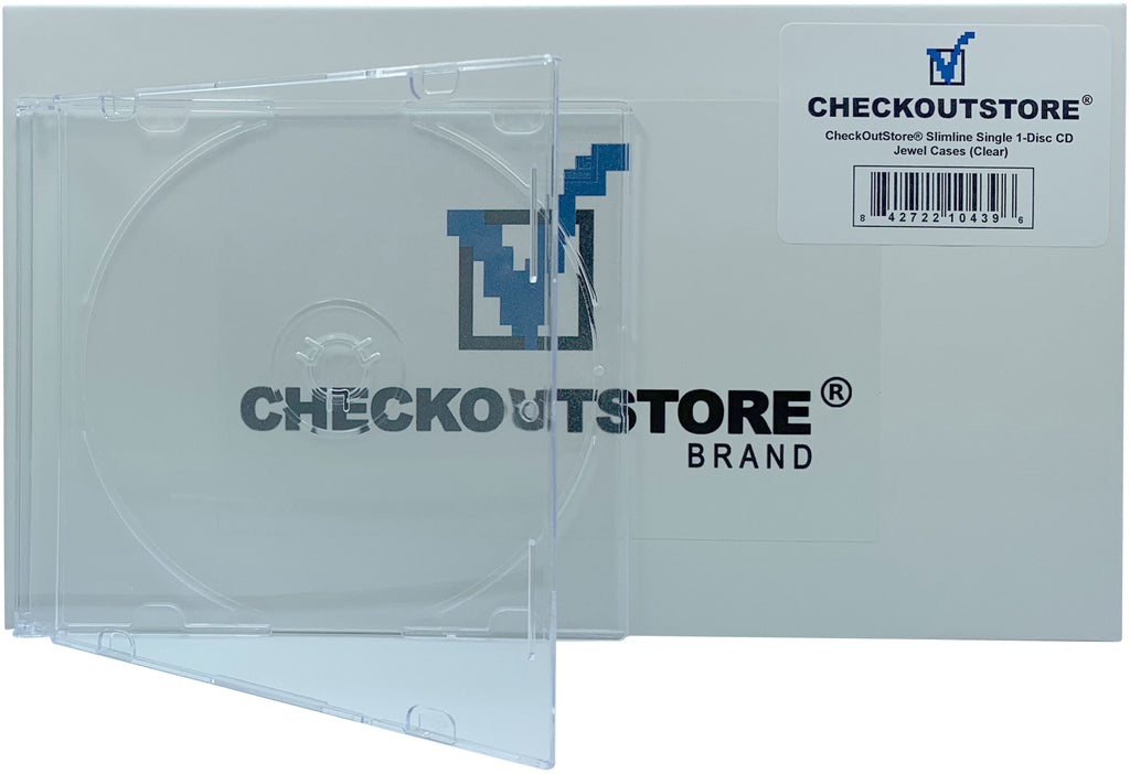 CheckOutStore (50) Premium Slimline Single 1-Disc DVD Cases 7mm (Clear)