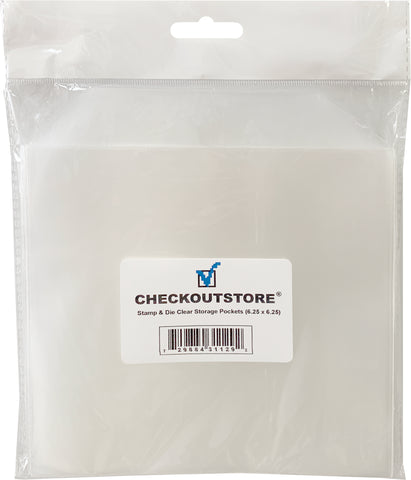 100 CheckOutStore® Clear Storage Pockets (6.25 x 6.25)
