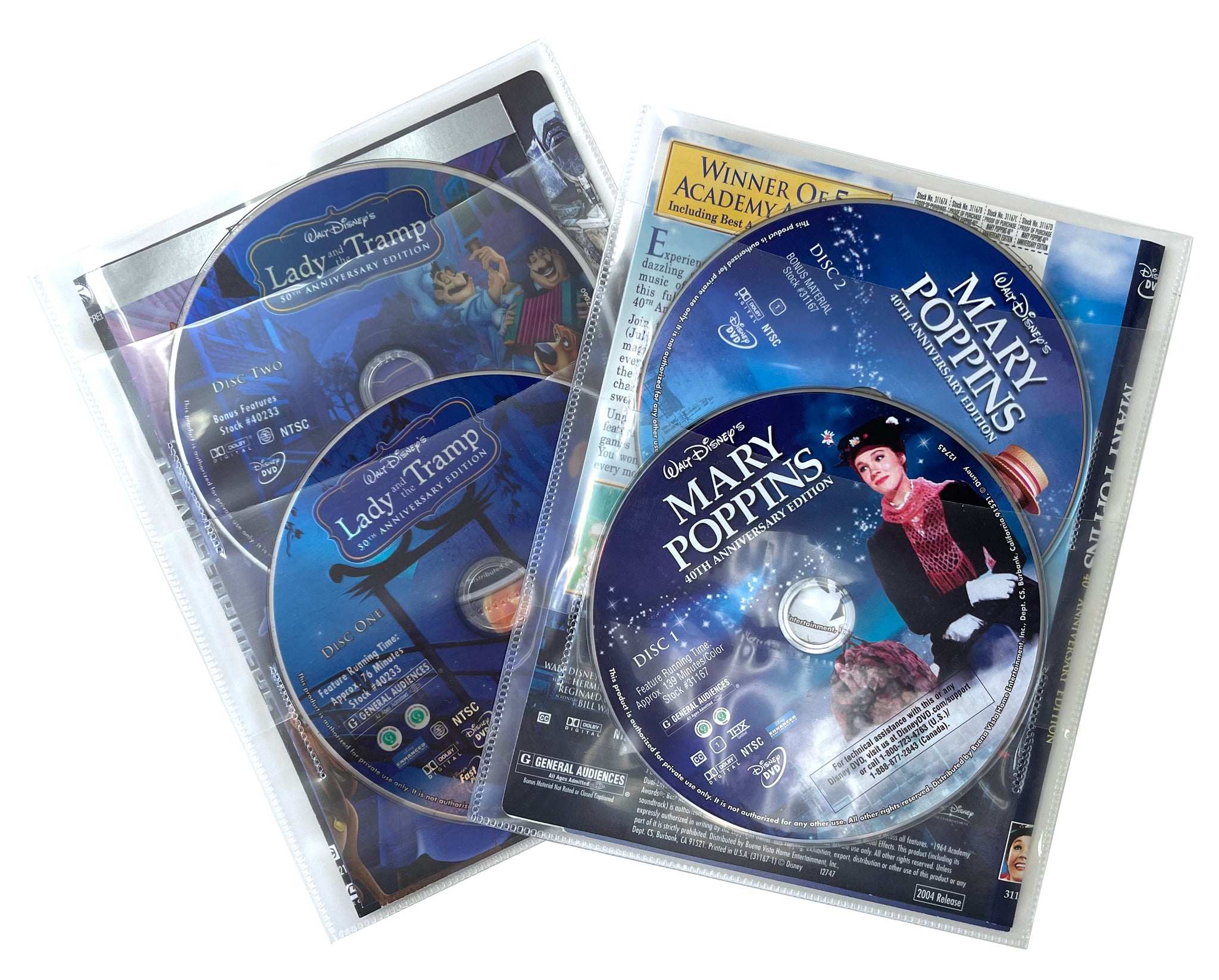 CheckOutStore Clear 2 Disc CPP Sleeves & DVD Booklet - 50 Sleeves