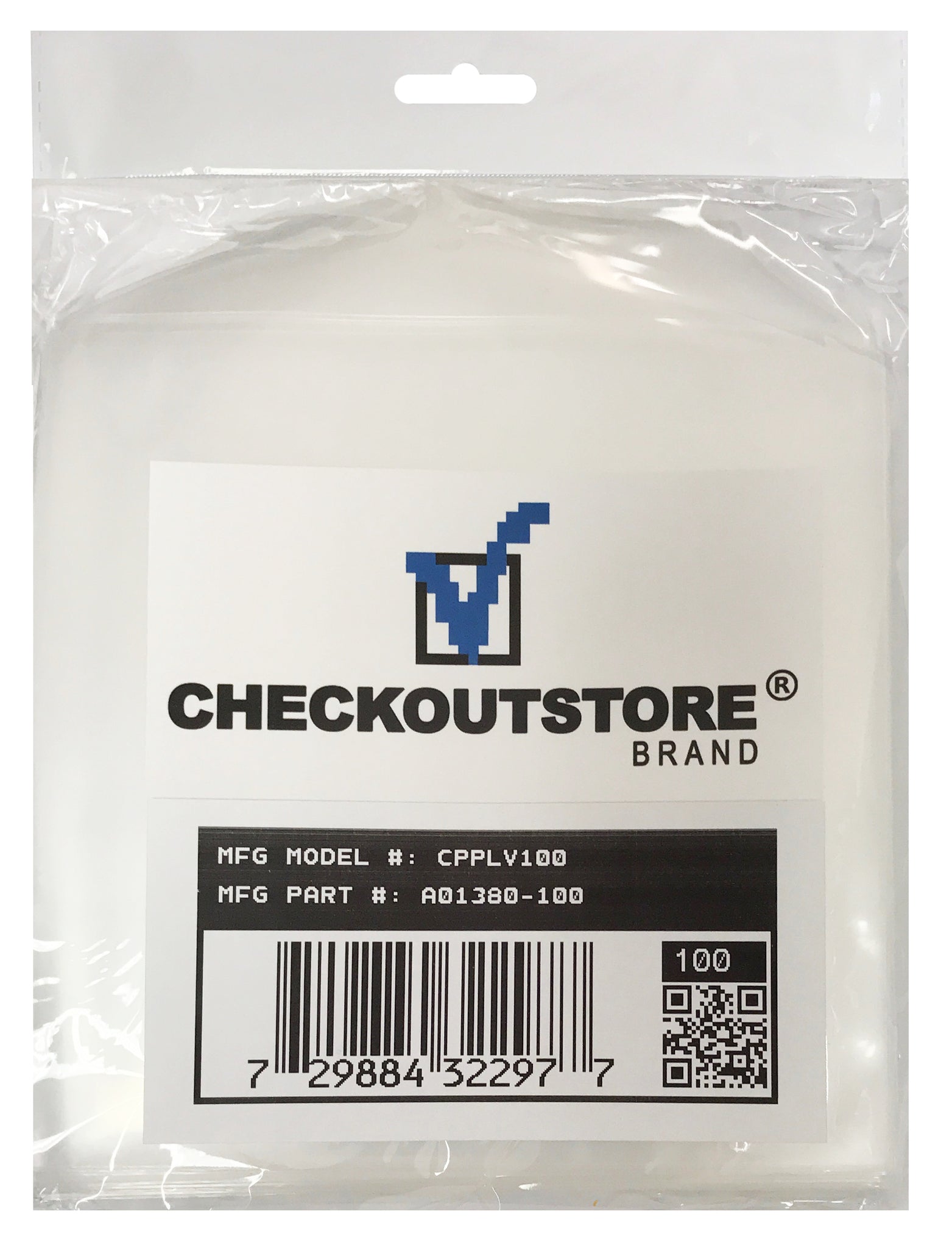 100 CheckOutStore® Clear Storage Pockets (5 x 5 1/8)