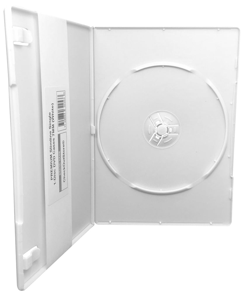 CheckOutStore (50) Premium Standard Single 1-Disc DVD Cases 14mm (White)