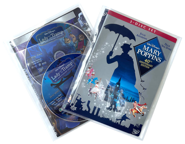 CheckOutStore Clear 2 Disc CPP Sleeves & DVD Booklet - 50 Sleeves