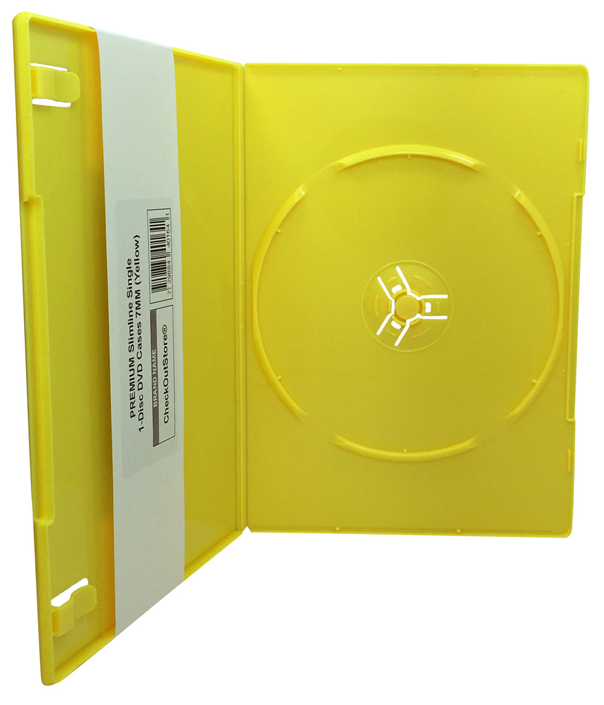  CheckOutStore (10) Premium Standard Single 1-Disc DVD Cases  14mm (Yellow) : Home & Kitchen