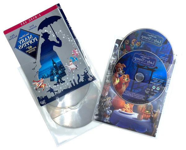 CheckOutStore Clear 2 Disc CPP Sleeves & DVD Booklet - 50 Sleeves